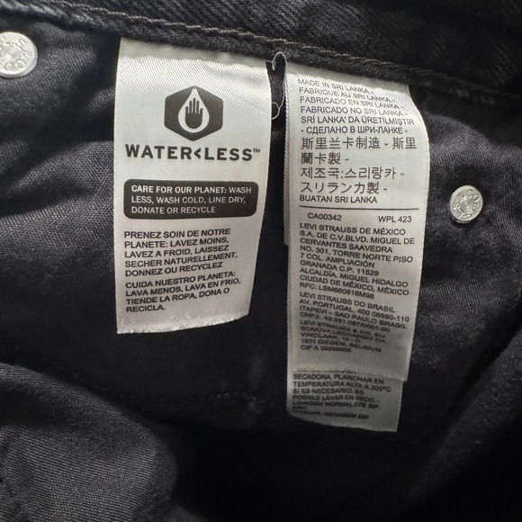 Levi's 94 Baggy Jeans Womens Sz 28‎ Black Cut Off 23.5" Inseam Streetwear Modern - Picture 6 of 6